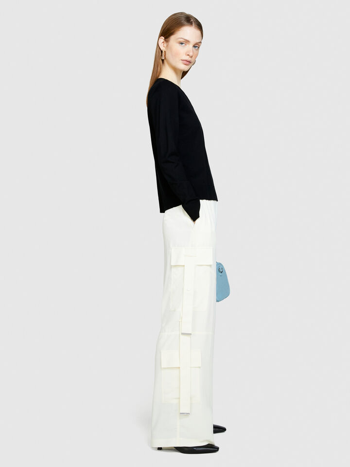 Solid colored sweater - women's crew neck sweaters - Black | Sisley image number 2